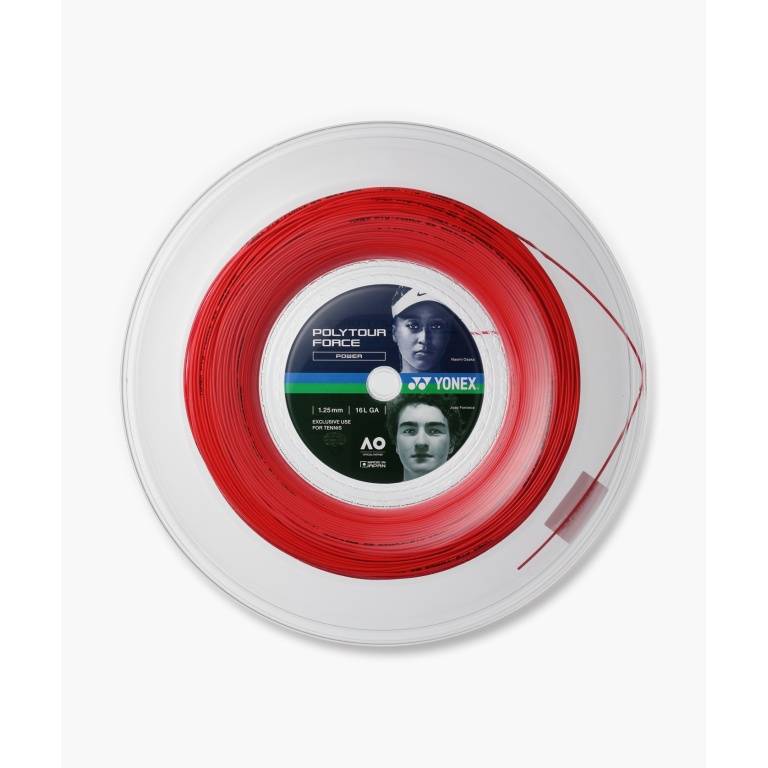 Yonex Tennissaite Poly Tour Force (Haltbarkeit+Power) rot 200m Rolle